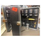 2 vintage travel bars in cases