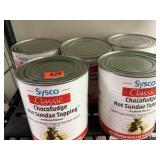 5 large cans chocolate sundae topping