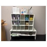 Two Shelving units with everything shown