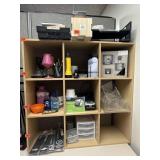 Cubic storage shelf only. Contents not included