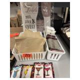 Stickers, basket and wine items