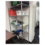 Metal shelf only, contents not included