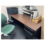 6ft x 3ft wood/metal desk and rolling chair