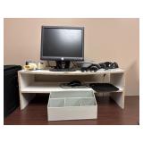 Dell monitor, tape dispenser, computer hardware