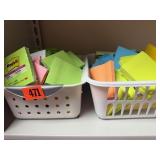 Baskets of Post it notes