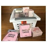 Plastic tote with mini party kits