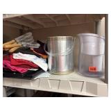 All contents on shelf, including ice, bucket,