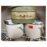 3 metal buckets w/bottle openers