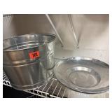 Tin tray and bucket