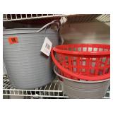 New plastic tubs and baskets