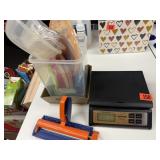 Tubs, lids, scale etc