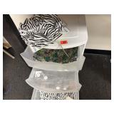 Plastic drawers with bows and bags