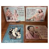 4 tin signs - New 16 x 12