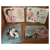 4 tin signs, 16 x 12