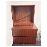 Wooden shelf, without shelves, various items