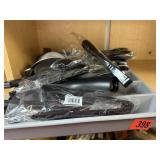 Tongs, strainer and utensils