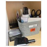 Office supplies, organizer, tags, more