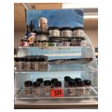 Drinkable glitters and plastic shelf display