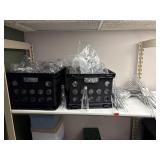 2 Crates of 4066 plastic bottles with lids, more