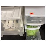 2 plastic drawers with crafts and stickers