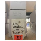 3 "He Asked" coffee mugs