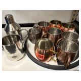Bartending items with copper mugs