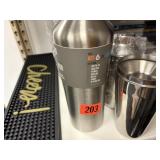 Martini shakers and bartending supplies