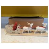 Santa sleigh & reindeer decoration
