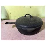 Deep cast iron skillet