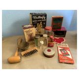 Butterfly, bottles, typewriter ribbon