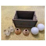 Wooden crate, light shades