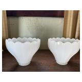 Milk glass light shades (2)