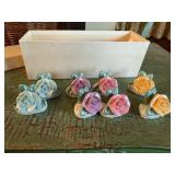 Floral plate card holders