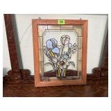 Floral stained glass picture