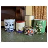 Oyster, assorted tins