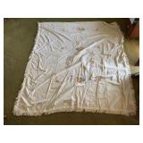 Twin size embroidered bedspread