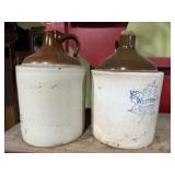 Western gallon, unmarked stoneware jugs (2)