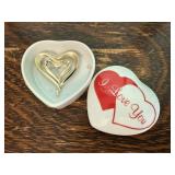 I Love You trinket box, heart brooch