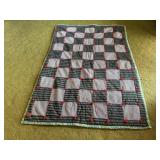 Checkerboard scrap tie quilt