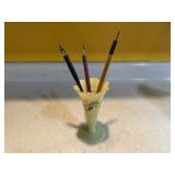 Antique souvenir vase, pens