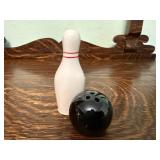 Bowling pin & ball shaker set