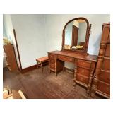 Vanity with attached mirror