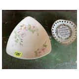 Floral dish, heart plate