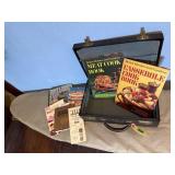 Suitcase of cookbooks