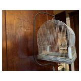 Birdcage on floor stand