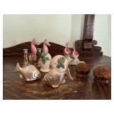 Beachy, flamingo, fish salt & pepper shakers