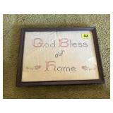 God Bless Our Home needlepoint
