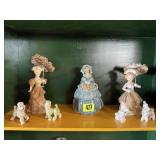 Lace ladies, dog collectibles