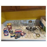 Zinc, glass canning jar lids, rubbers, supplies
