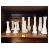 Milk glass vases